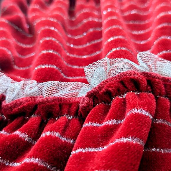 🎄 Hanna Andersson Girls' Striped Red Lurex Velour Holiday Dress – Sz 110 cm (5) - Picture 5 of 8